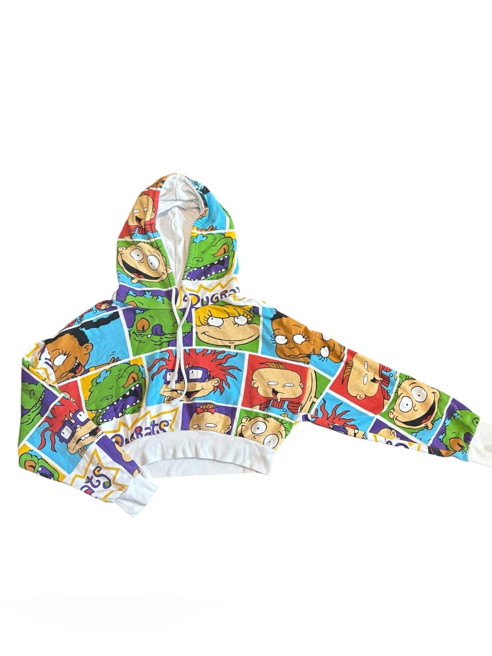 Nickelodeon Rugrats Cropped Hoodie Womens Medium Cartoon Graphic Sweatshirt